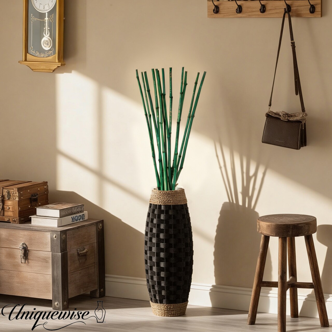 Uniquewise 43" Set of 12 Bamboo Stick Fillers Natural Decorative Stems for Vase Rustic Table Centerpiece Home Décor Accent DIY Crafts Creative Gardening Tool Boho Wedding & Party Decoration